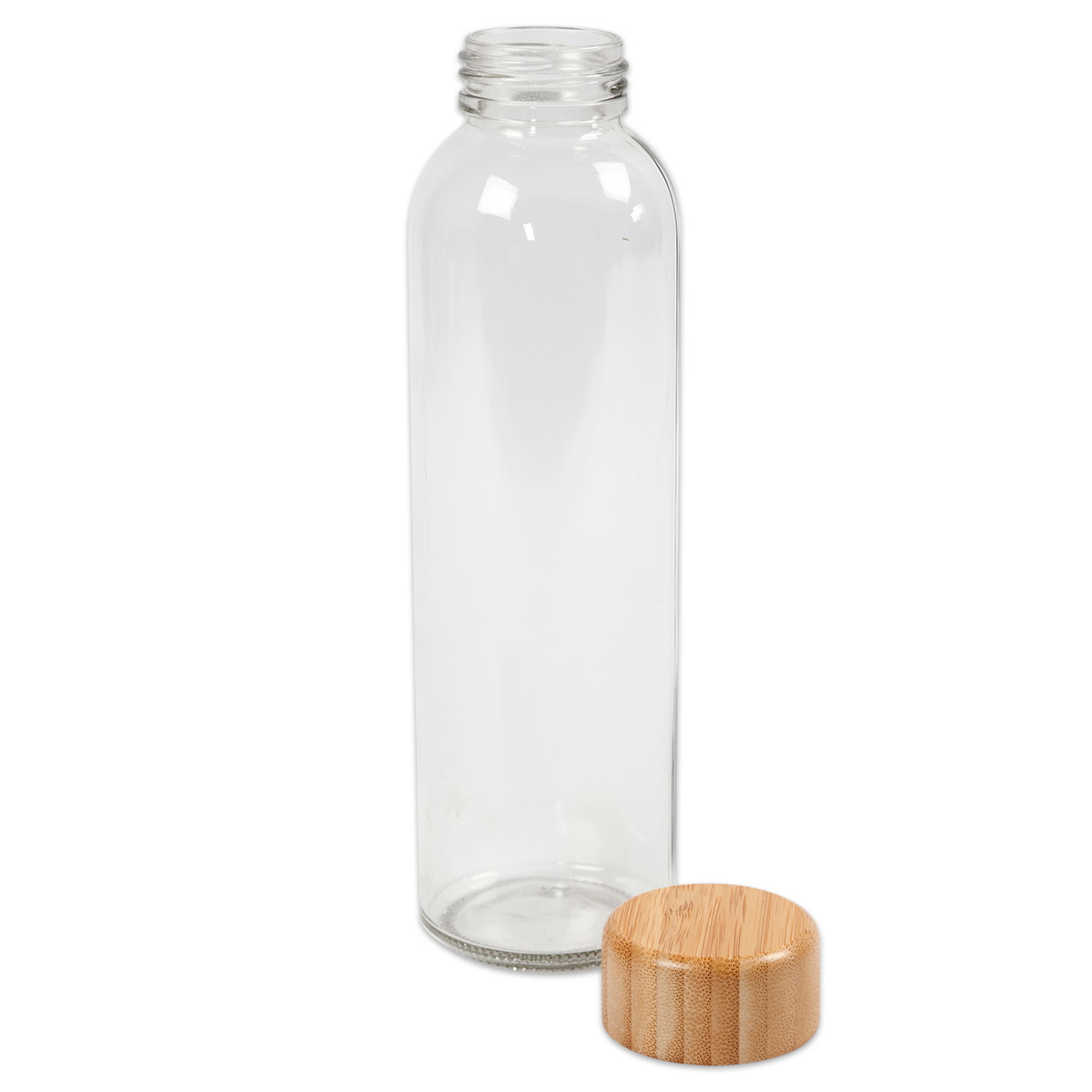 Wasserflasche/Trinkflasche Glas & Bambus-Schraubdeckel 500ml