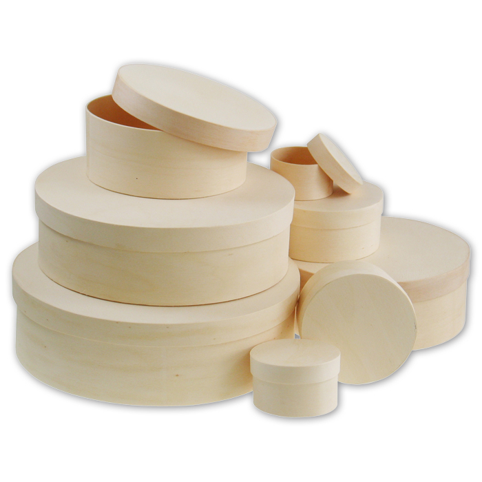 Spanschachtel rund Holz h3,5cm Ø 6cm natur