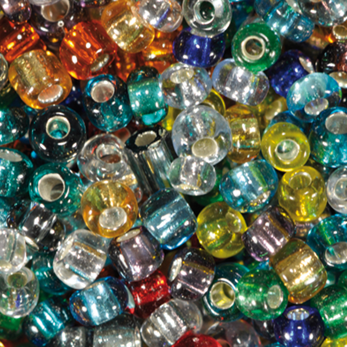 Rocailles transparent 2,6mm 17g mix