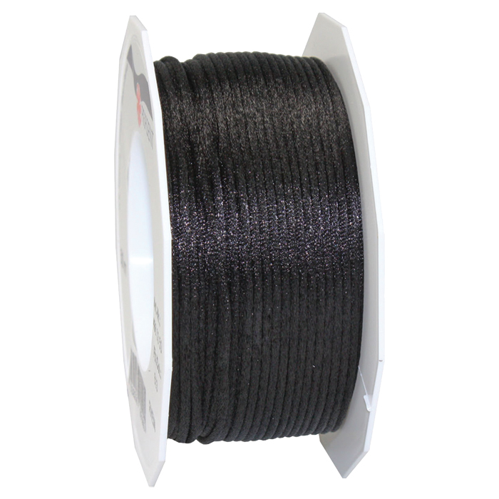 Satinschnur 2mm 50m schwarz