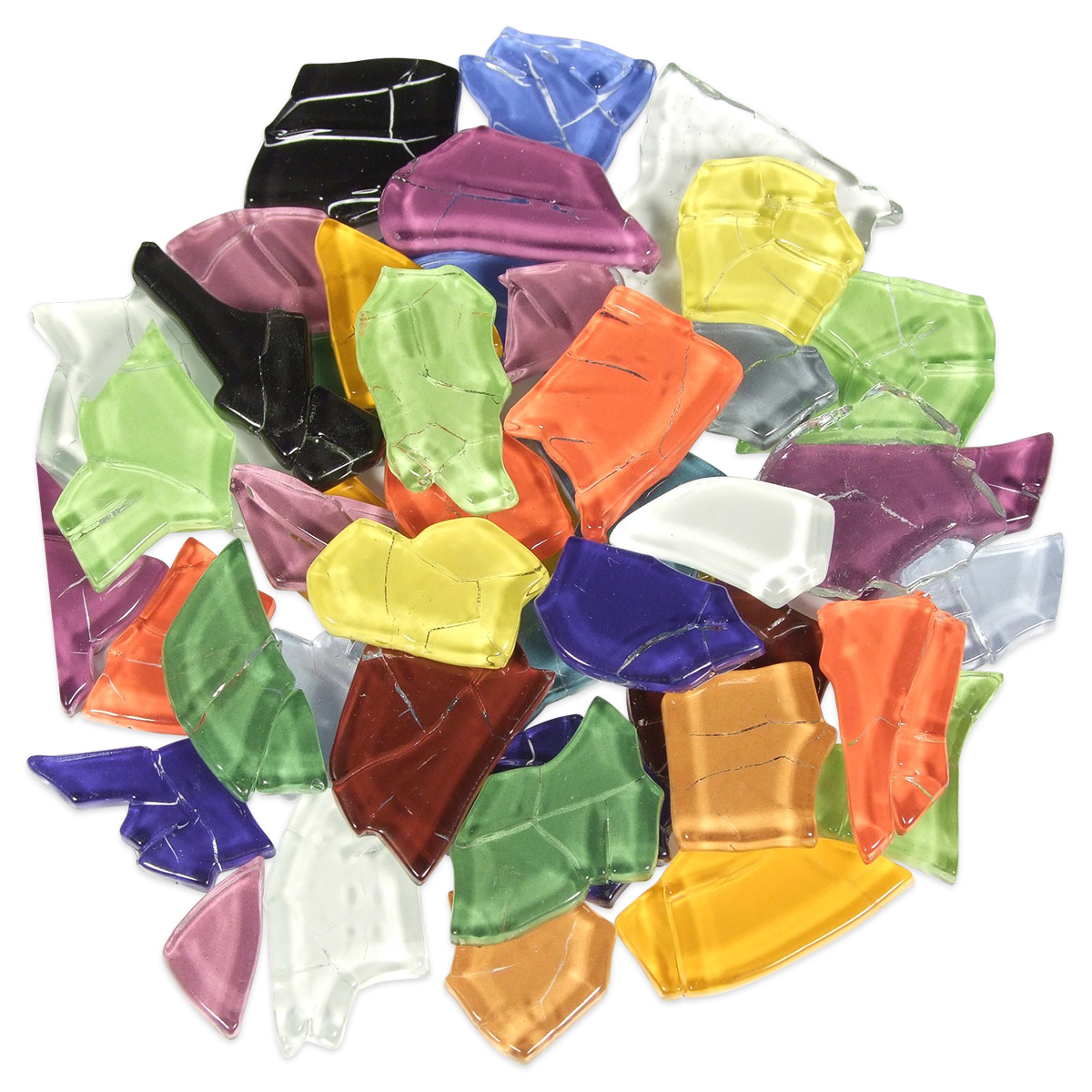 Crash Glas polygonal 500g ca. 190 Steine bunt mix