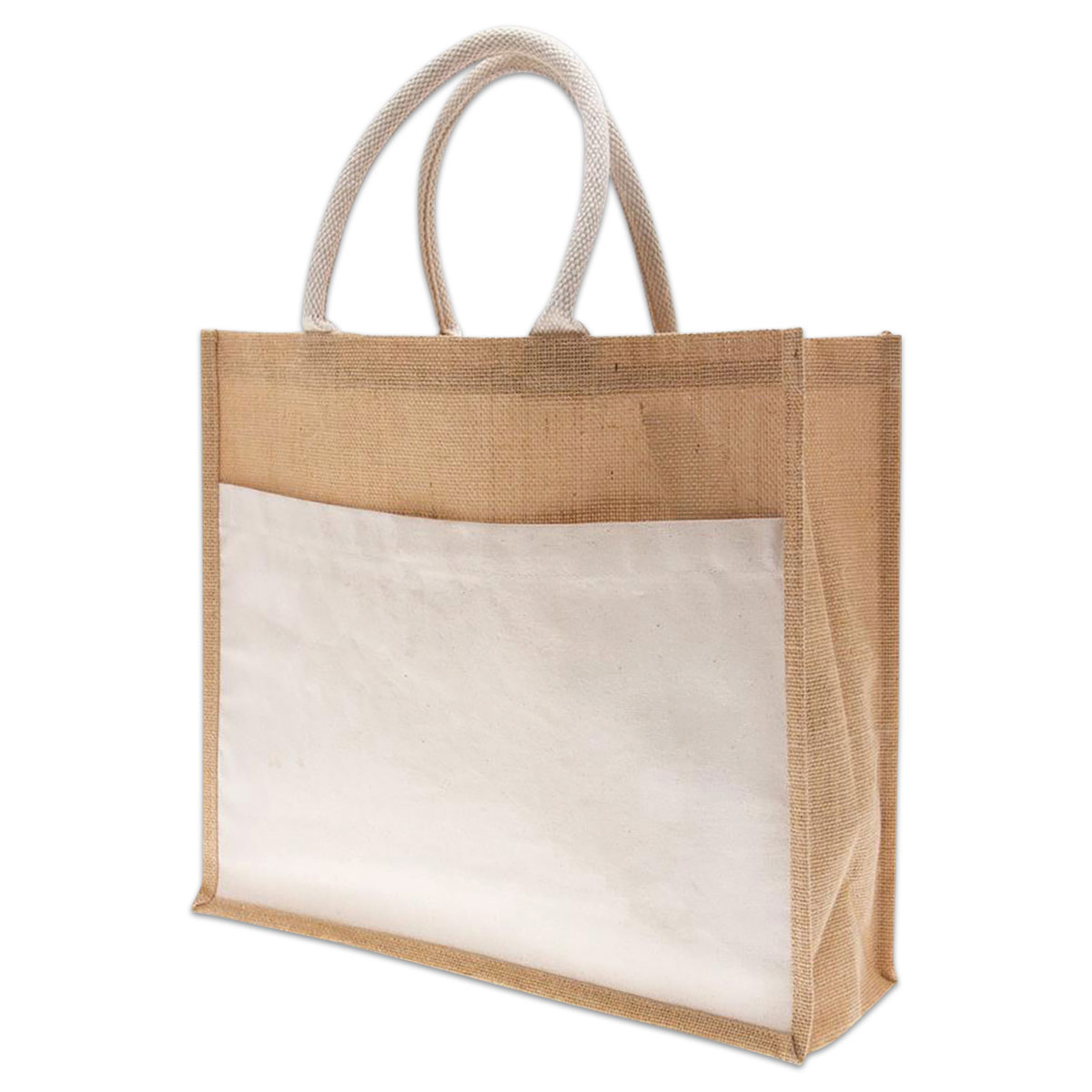 Shopper Jute 33x40x15cm mit Baumwollgriffen