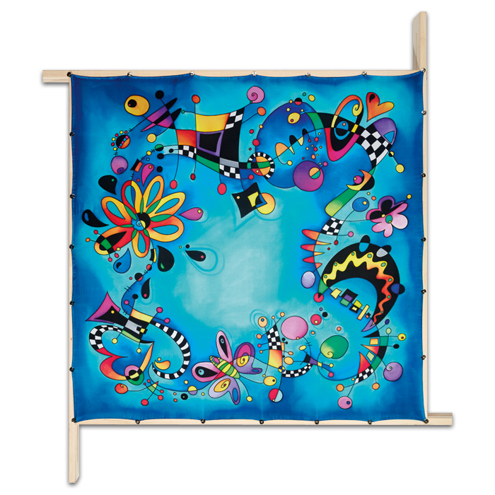 Tuch Gutta schwarz 90x90cm Billy naturweiß