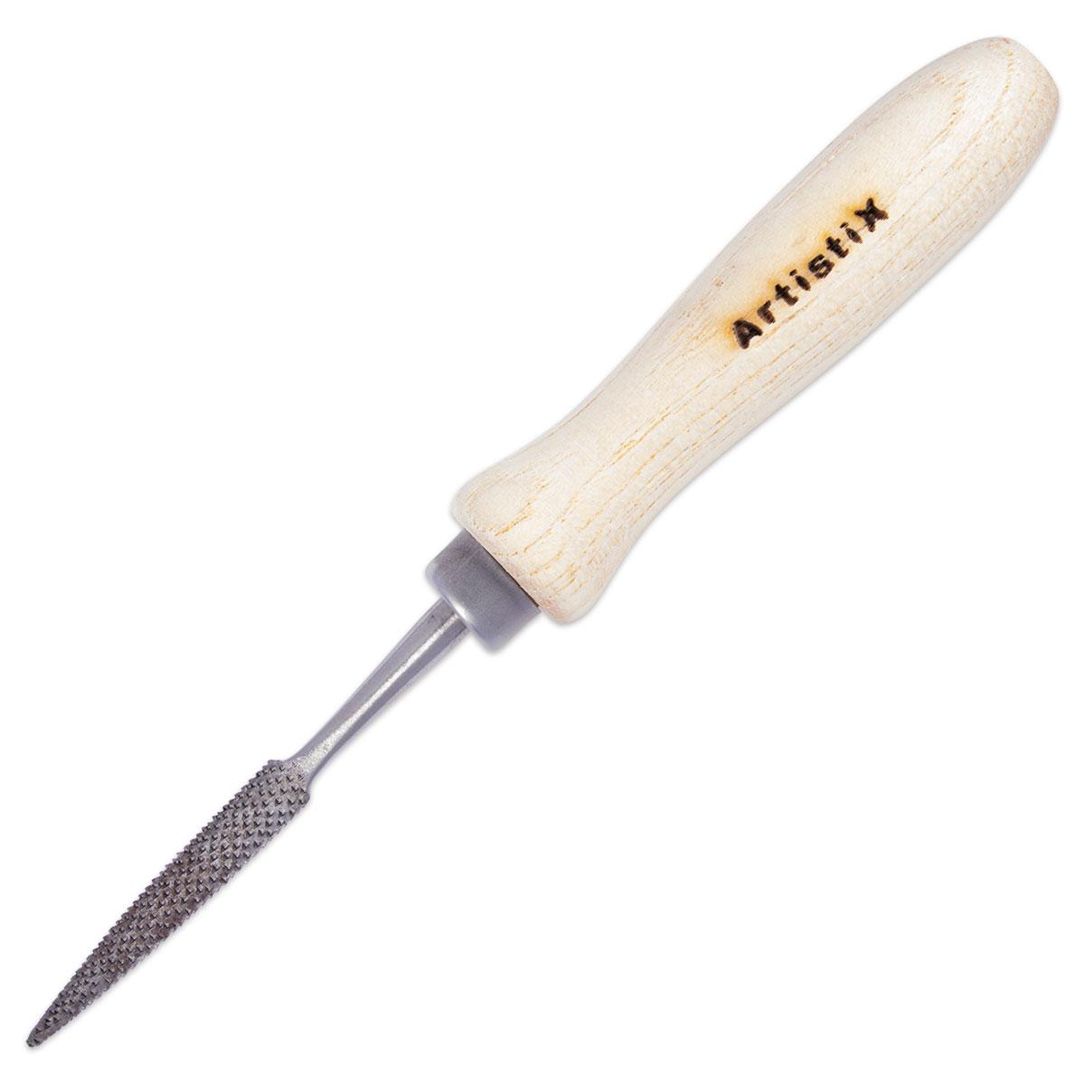 Specksteinraspel Holz/Metall 19cm lang spitz-breit