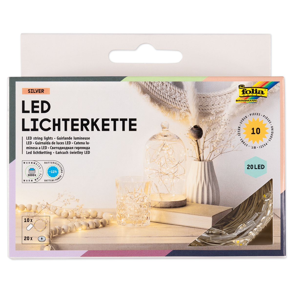 LED-Lichterketten 10er-Pack à 20 Lämpchen 2,2m transparent