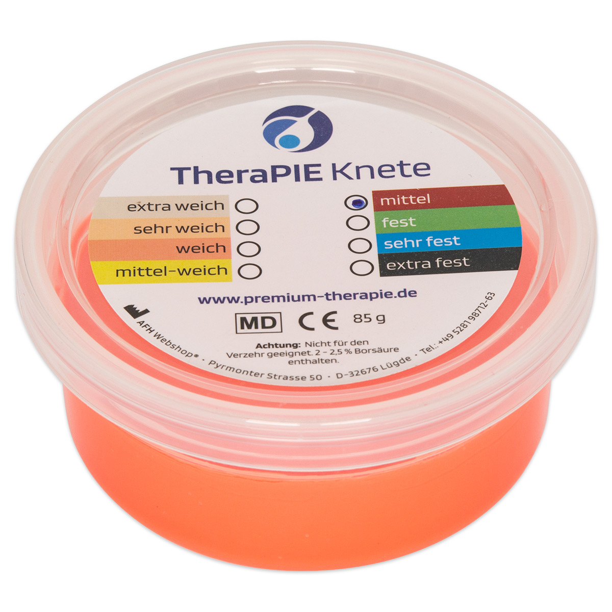 TheraPIE-Knete 85g Dose rot=mittel