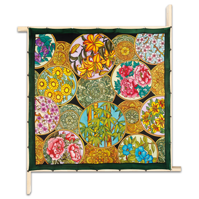 Tuch Gutta schwarz 90x90cm Zen naturweiß