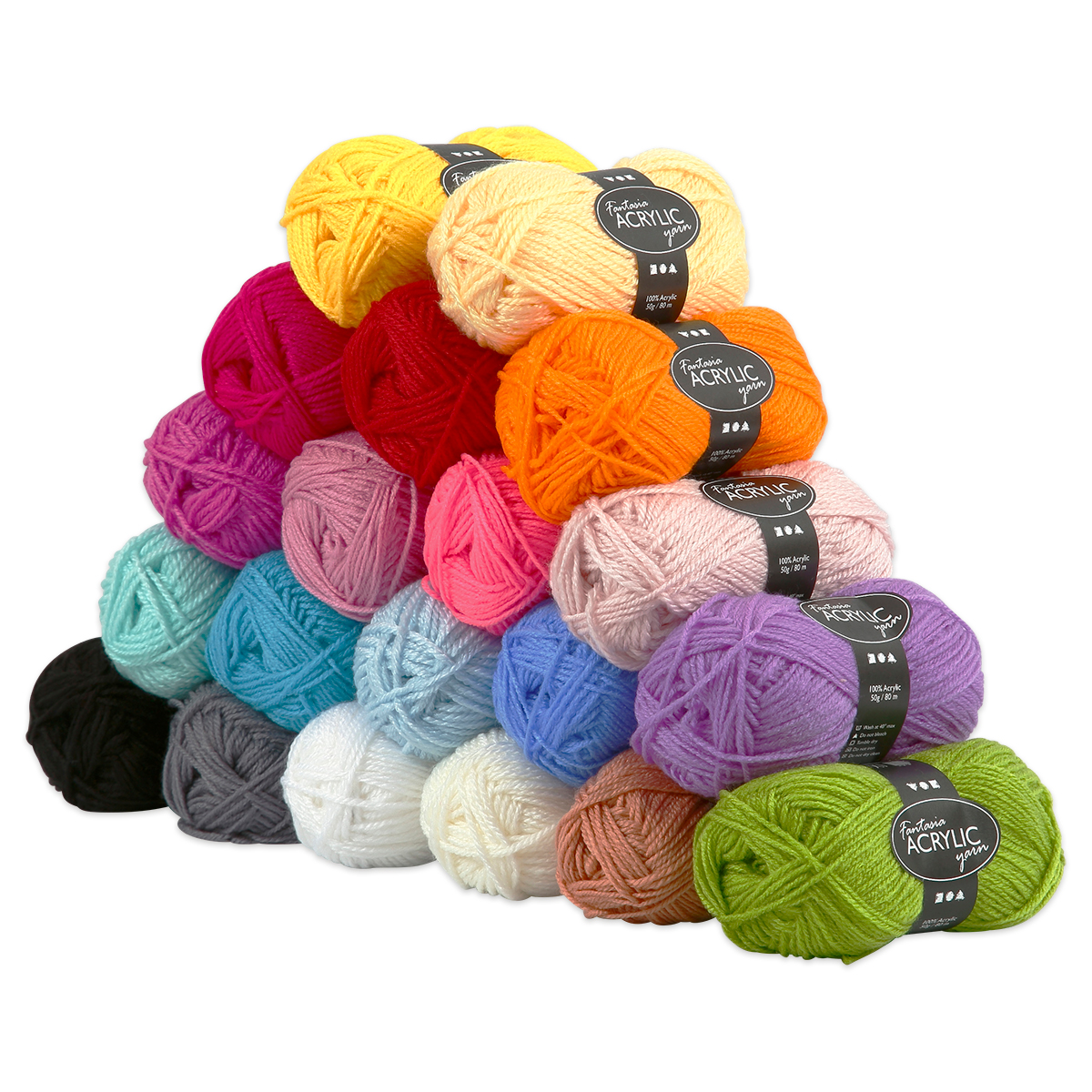 Fantasia Acryl-Wolle Sortiment 20 Farben à 50g