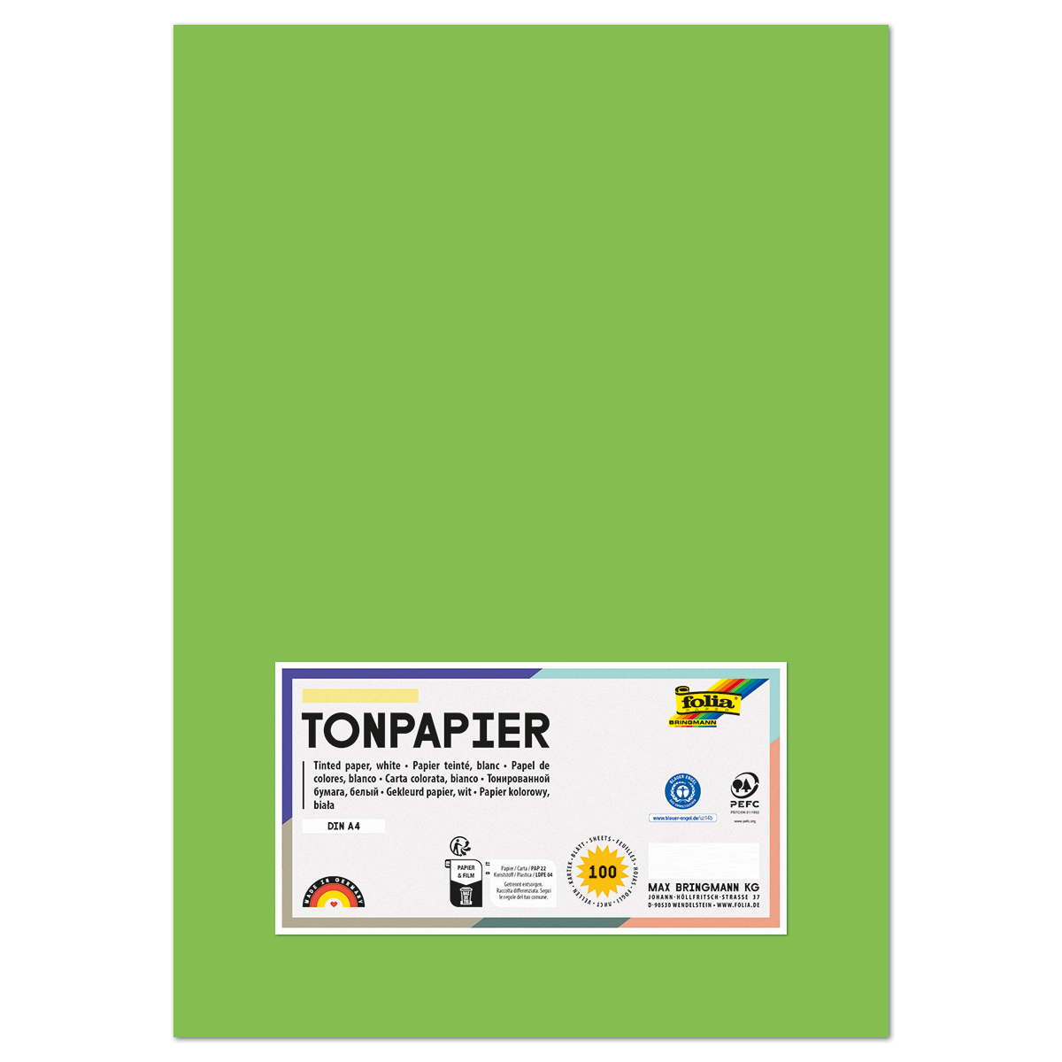 Tonpapier 130g/m² DIN A4 100 Bl. hellgrün