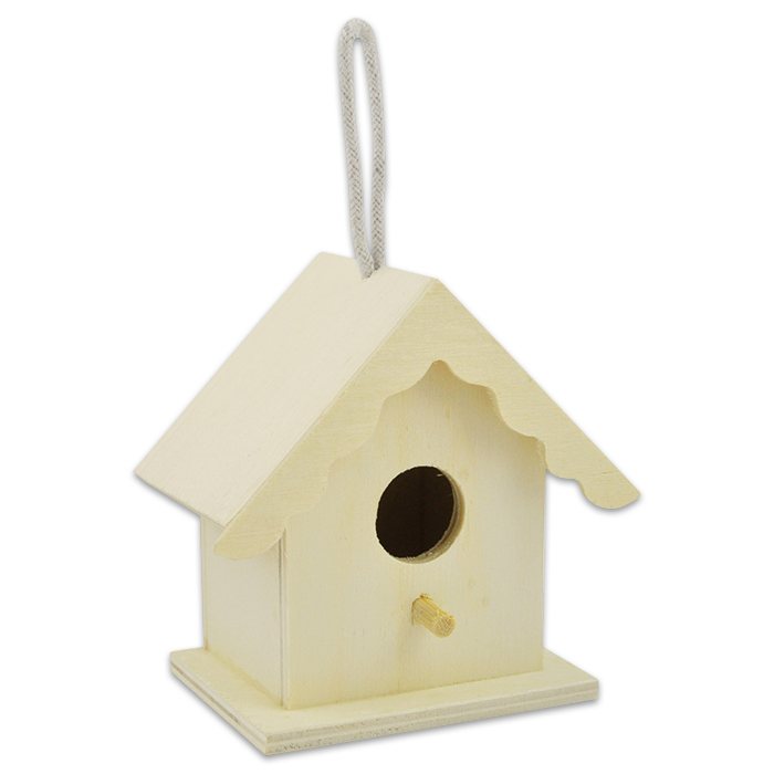 Vogelhäuschen Holz mit Aufhängeband