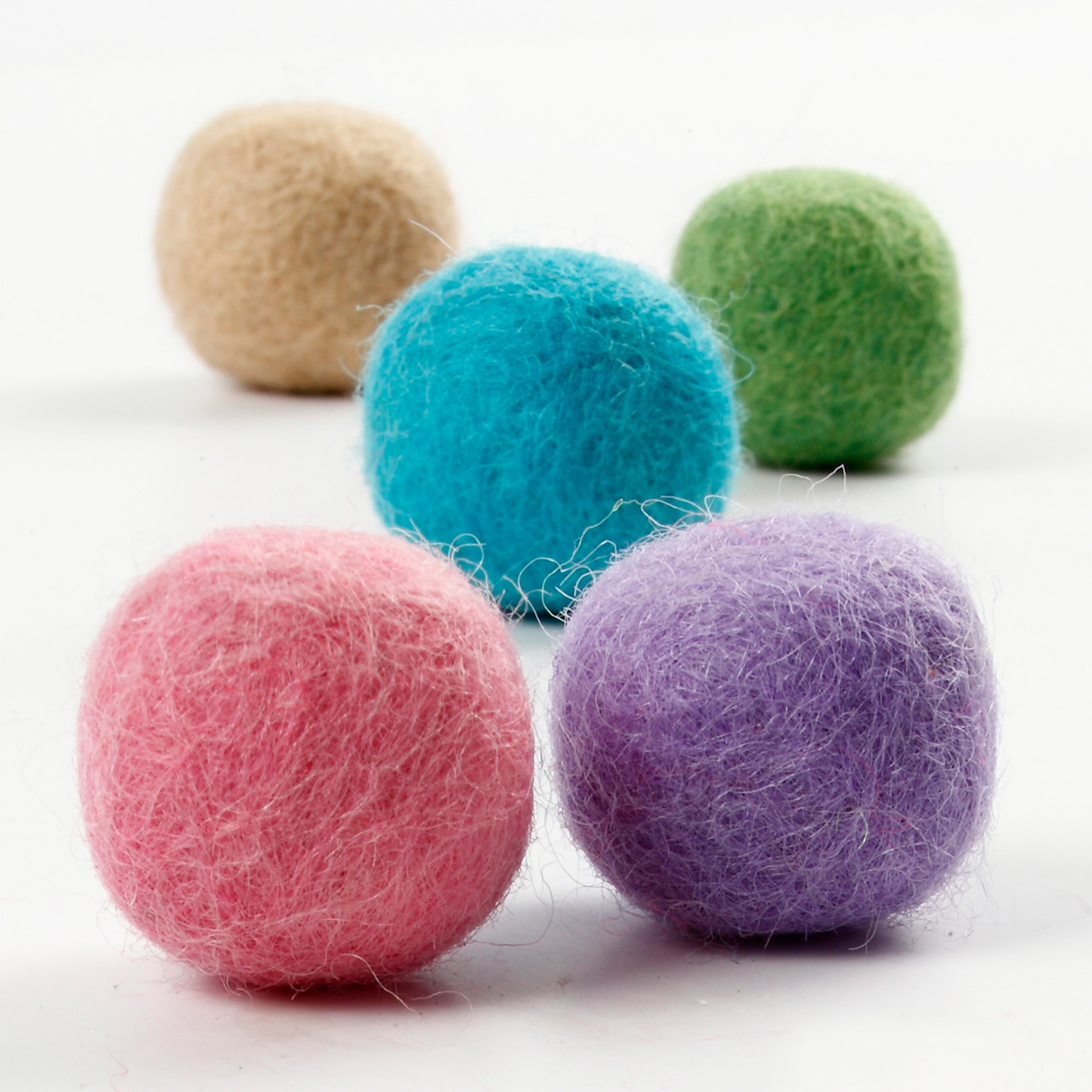 Filz-Woll-Kugeln 2cm 64 St. Pastelltöne