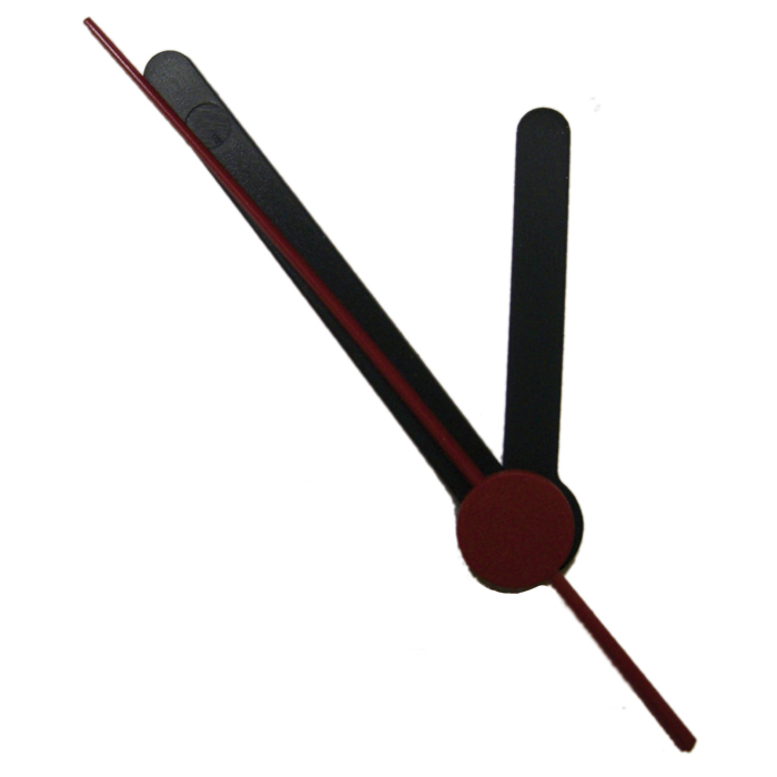 Uhrzeiger Kunststoff 37/53mm schwarz Rundstab