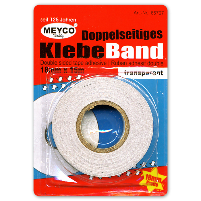 doppelseitiges Klebeband 18mm 15m transparent