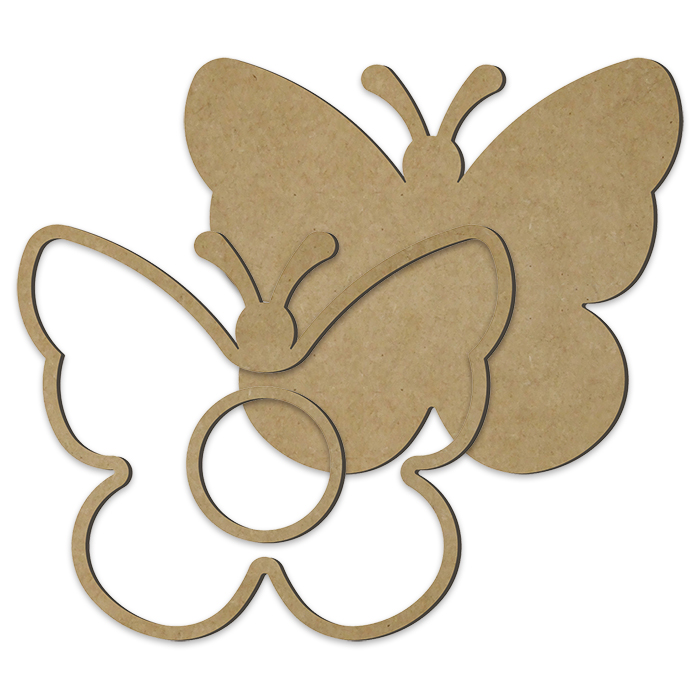 MDF-Motiv m. Rahmen ca. 15,5x13cm Schmetterling