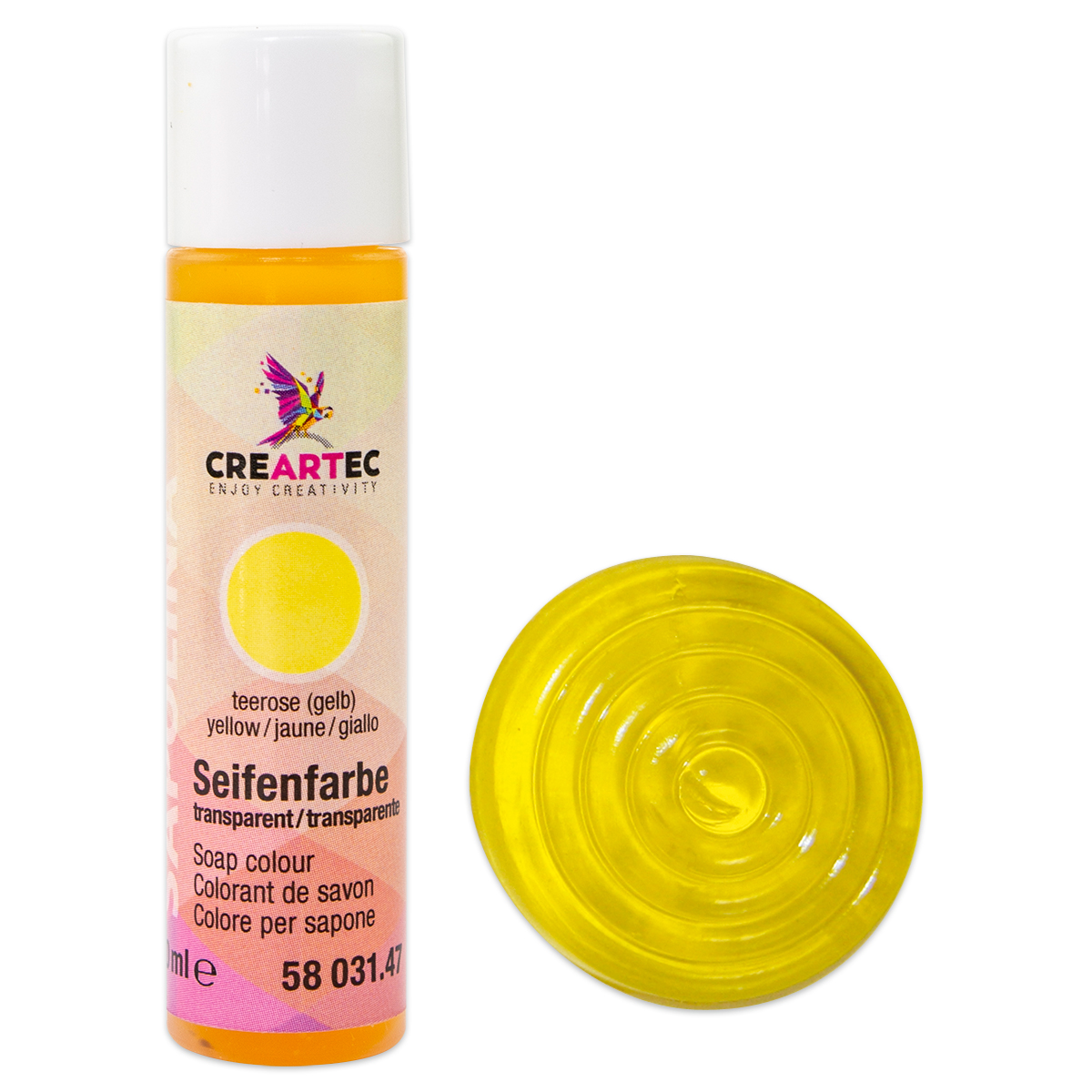 Sapolina Seifenfarbe 10ml transparent teerose/gelb