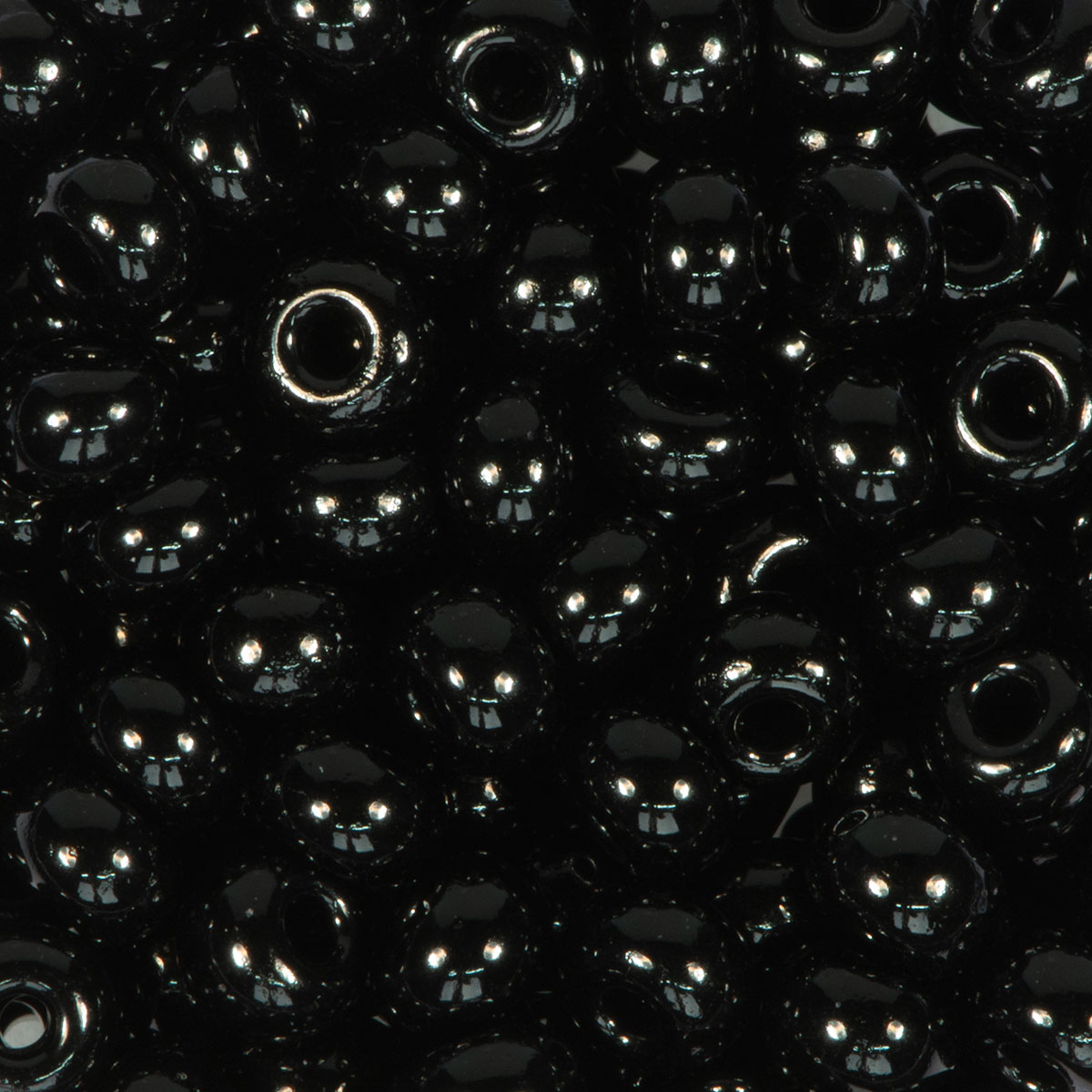 Rocailles satt glänzend 4,5mm 17g schwarz