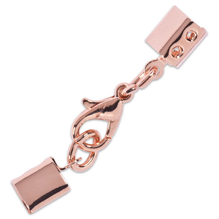 Karabiner + Klemmverschluss Metall 3mm roségoldfarben