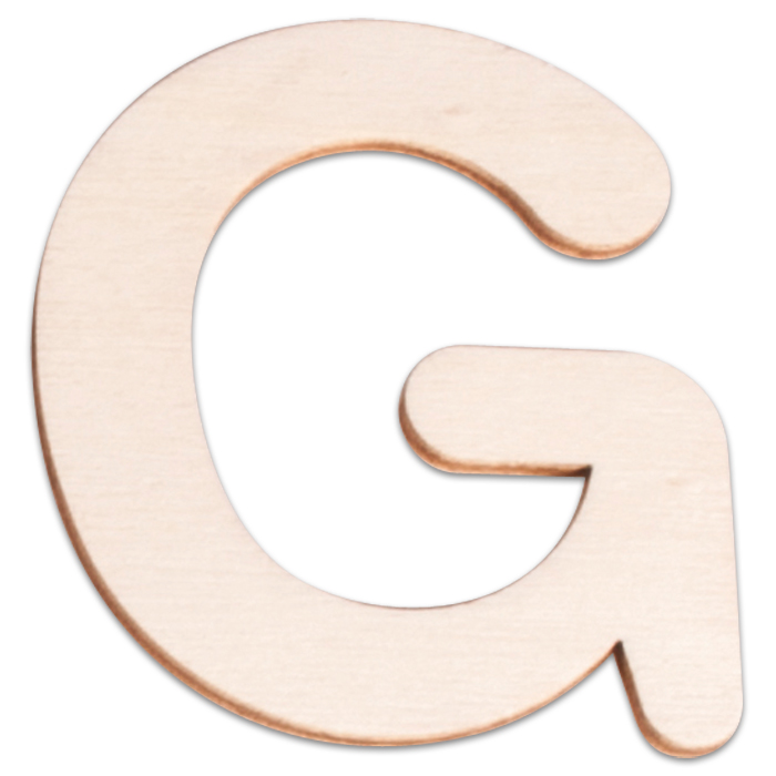 Holzbuchstabe G ca. 3mm 6cm hoch natur