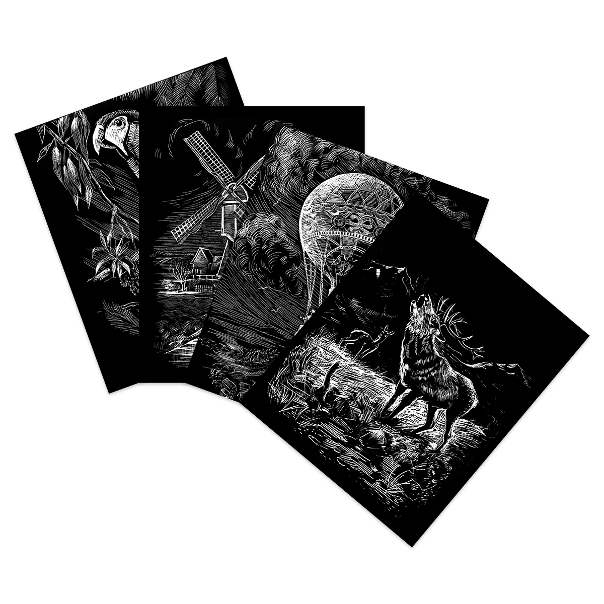 Sonderposten Kratzbilder-Set silber Mix